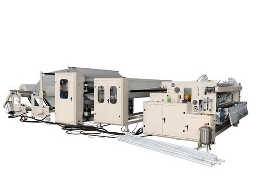 Machine automatique de remontage du papier toilette avec stratification par colle