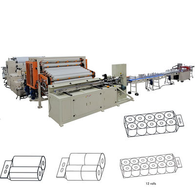 12 rouleaux de laminage de paquet de petits rouleaux de papier toilette ligne de production de machine